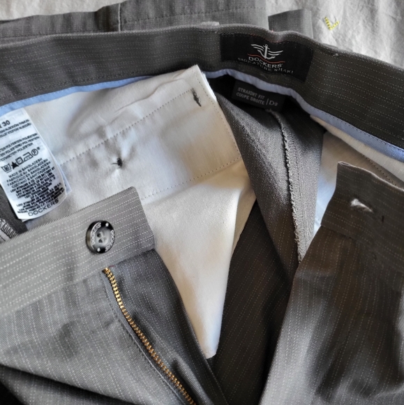 Dockers Signature Khakis GREY 34-30 - Picture 2 of 6